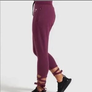 Gymshark Purple Track Pants with Ankle Strap Detail